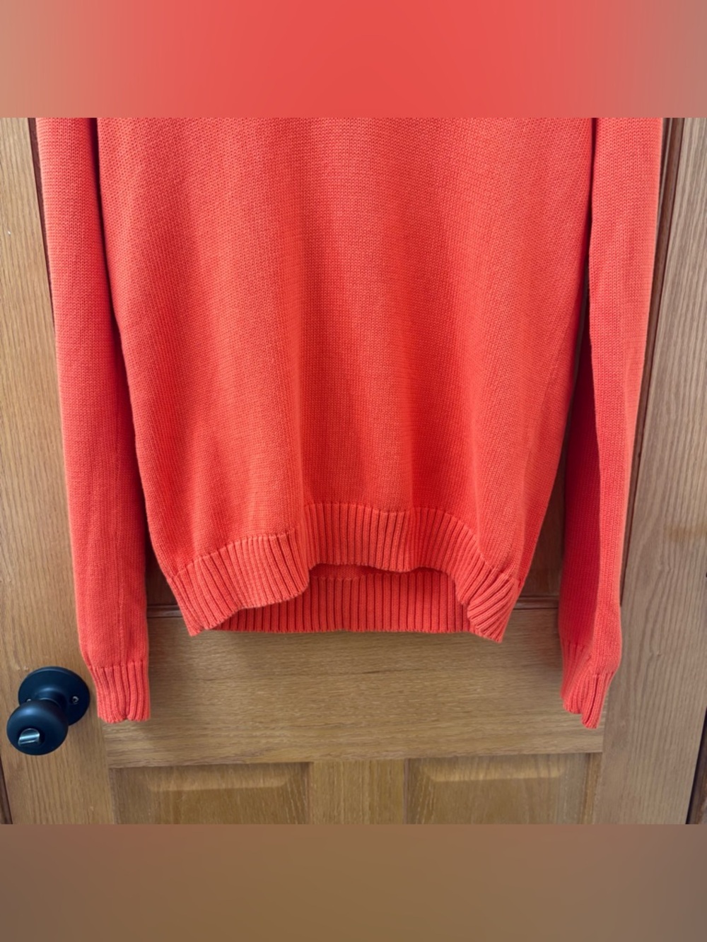 Orange Polo Ralph Lauren Sport V-neck Sweater 100% Cotton Size Women’s XL - Picture 3 of 6